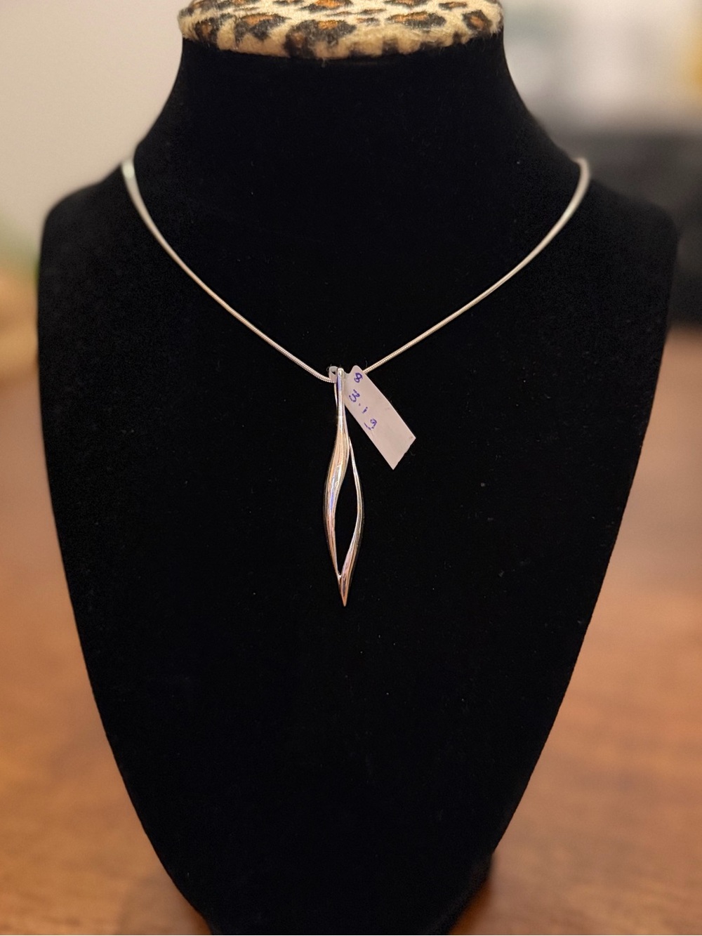 925 Sterling Silver Long Teardrop Pendant – Modernist Statement Necklace Charm